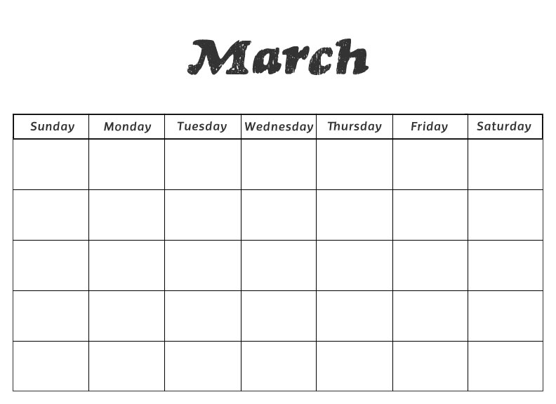 Plangton Wallpaper Blank March Calendar