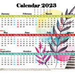 Printable 2023 Yearly Calendar With Holidays Premium Template 27482