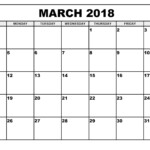 Printable Calendar 2019 Free March 2018 Printable Calendar Blank