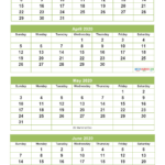 Printable Calendar 2020 March April May June Word PDF Image