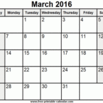 Printable march 2016 calendar Fort Pierce Central