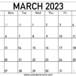 Printable March 2023 Calendar