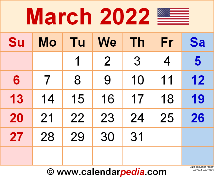 Show Me A Calendar For March 2022 Thn2022