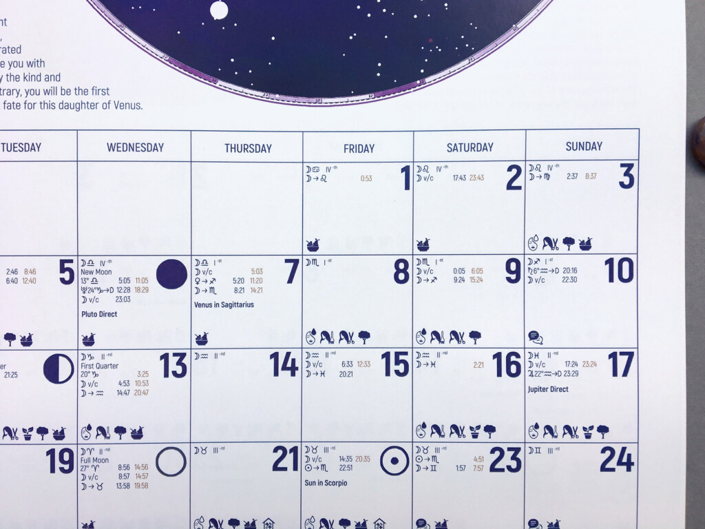 2022 Astrological Calendar Astrology Calendar Daily Etsy UK