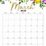 2022 Printable March Calendar Printable Word Searches