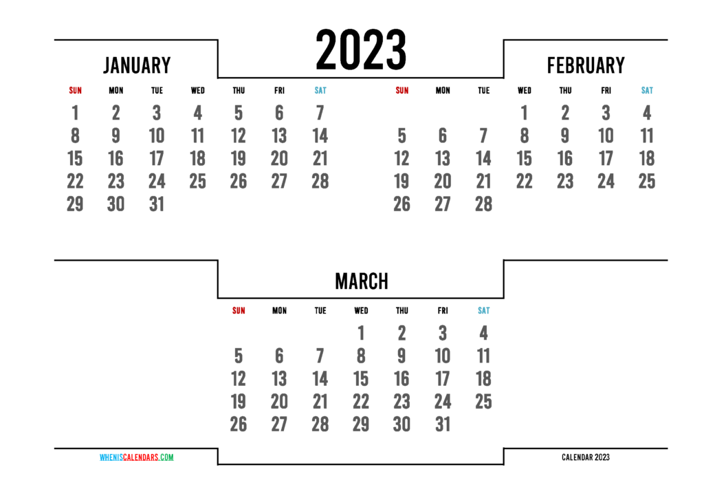 2023 Calendar January And February JanuaryCalendar