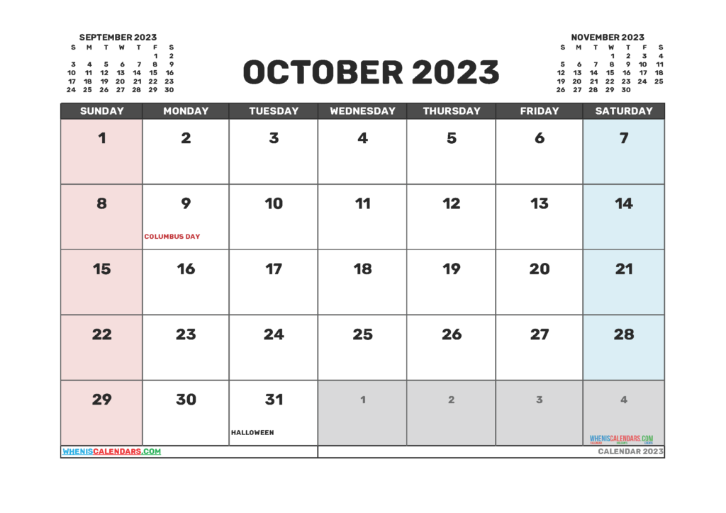 2023 Calendar October Crownflourmills