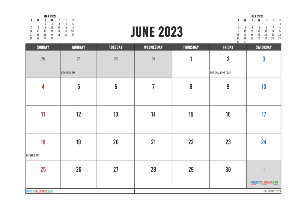 2023 Calendar Printable Word ZOHAL