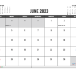 2023 Calendar Printable Word ZOHAL