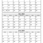 2023 Calendar Three Months Per Page Printable Template