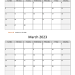 2023 Feb Calendar Shopmall my