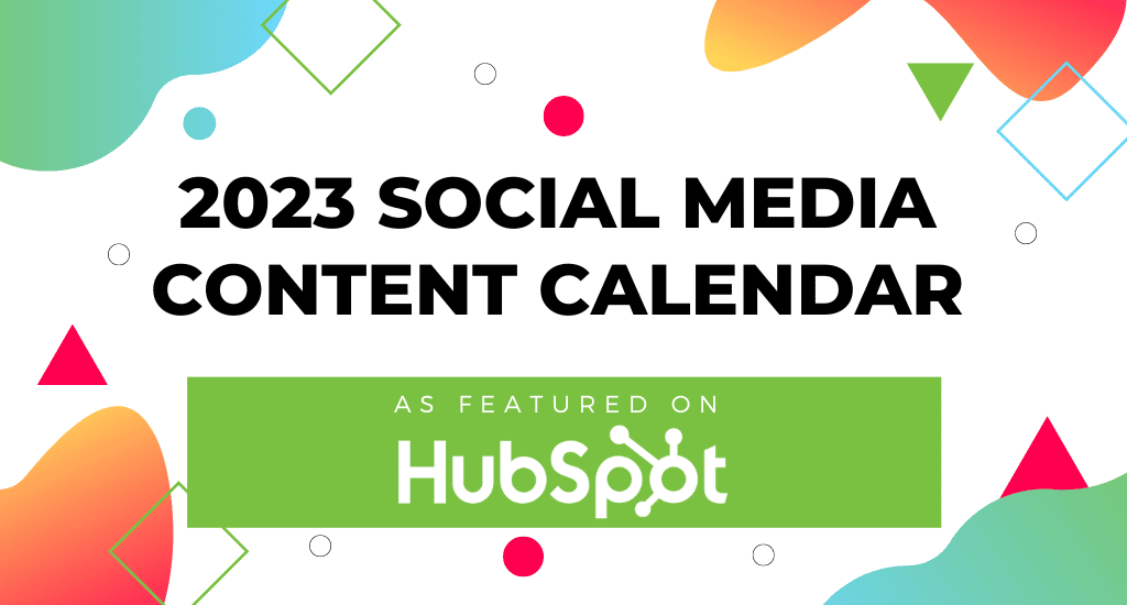 2023 Social Media Content Calendar Template Free Download