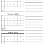 3 Month Calendar 2023