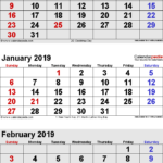 3 Months Calendar December 2018 January February 2019 In Portrait