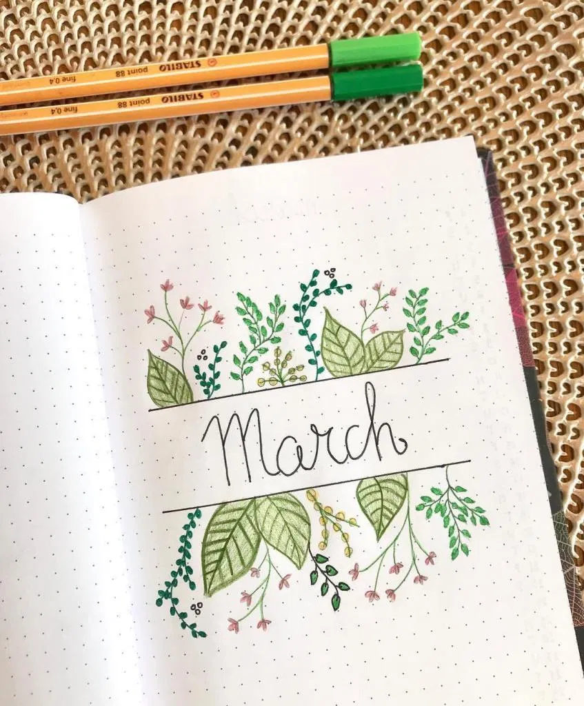 32 Best March Bullet Journal Cover Page Ideas Bliss Degree March 