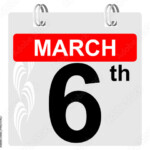 6th March Calendar With Ornament Stock Image And Royalty free Vector