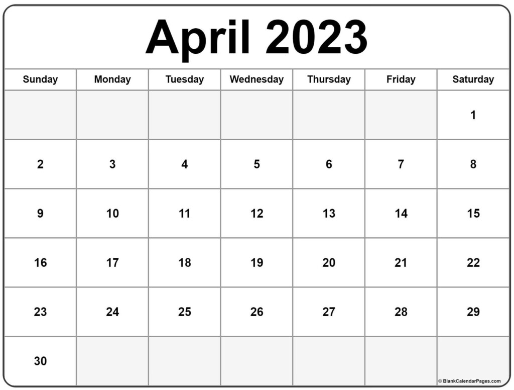 April 2023 Calendar Free Printable Calendar