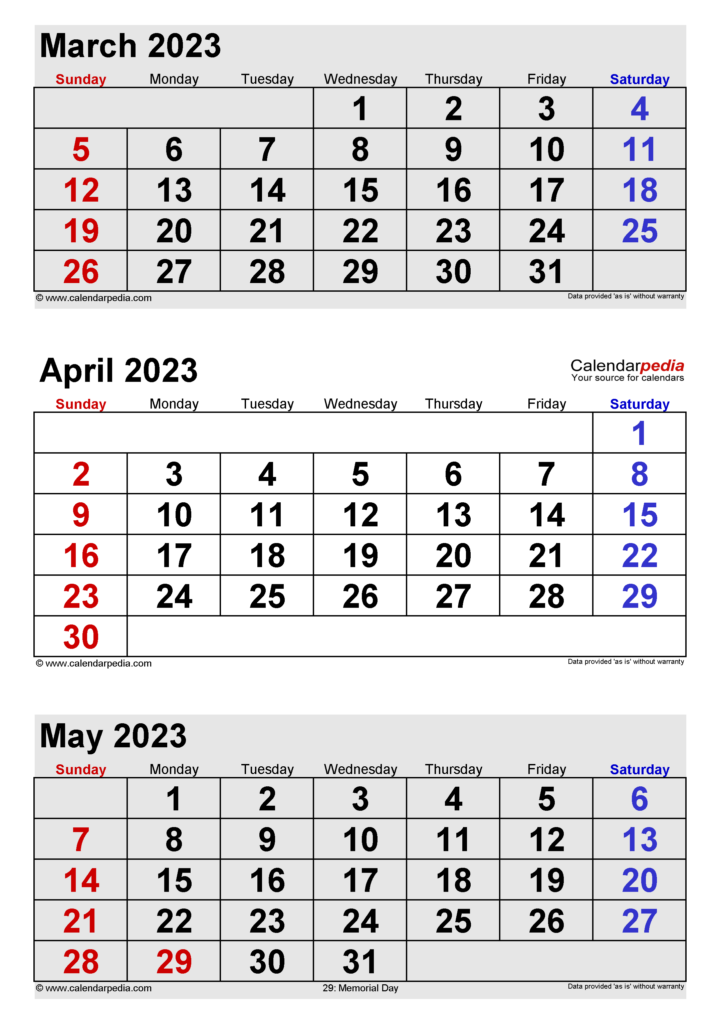 April 2023 Calendar Templates For Word Excel And PDF