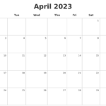 April 2023 Make A Calendar