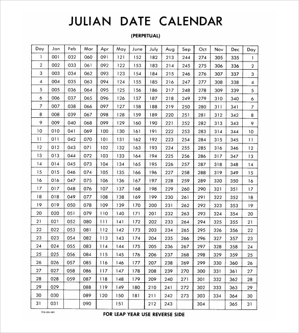 Army Julian Date Template Calendar Design