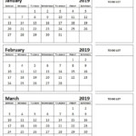 Blank January February March Calendar Printable Calendar Template