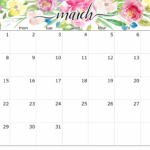 Blank March 2020 Calendar Printable Templates