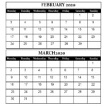 Calendar 2020 February And March Calendar Printables Free Templates