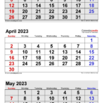 Calendar 2022 And 2023 On One Page Calendar Quickly April 2023