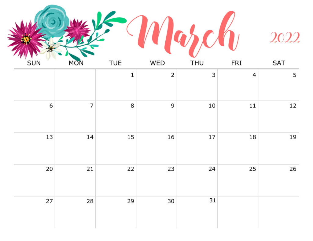 Calendar 2022 March Month