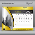 Calendar 2023 Template March 2023 Template Desk Calendar 2023 Year On