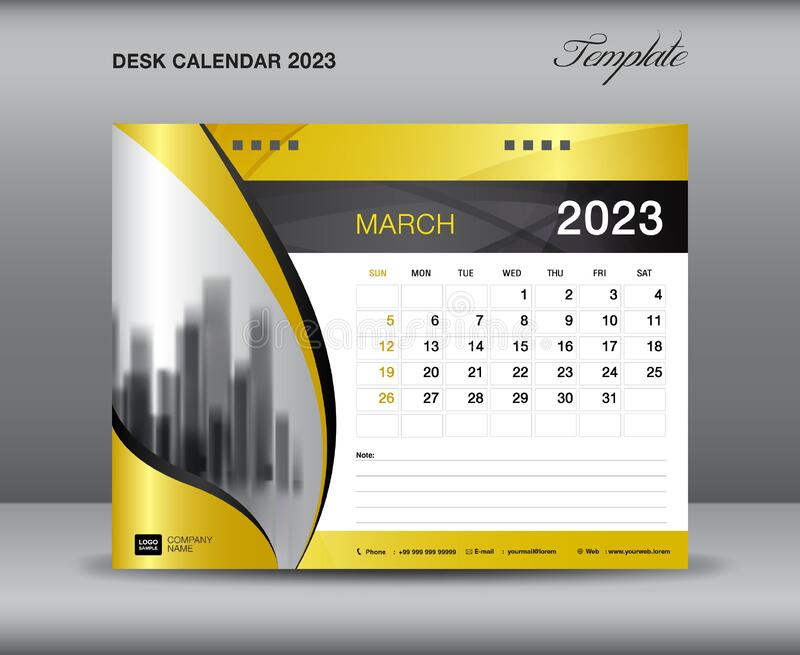 Calendar 2023 Template March 2023 Template Desk Calendar 2023 Year On 