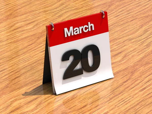 Calendar On Desk March 20th Stock Photo Kasiastock1 11572112