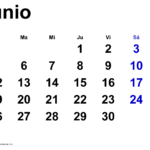 Calendario Junio 2023 En Word Excel Y PDF Calendarpedia