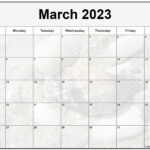 Collection Of March 2023 Photo Calendars With Image Filters