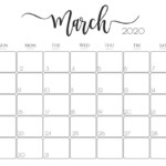 Cute March 2020 Calendar Calendar Printables March Calendar