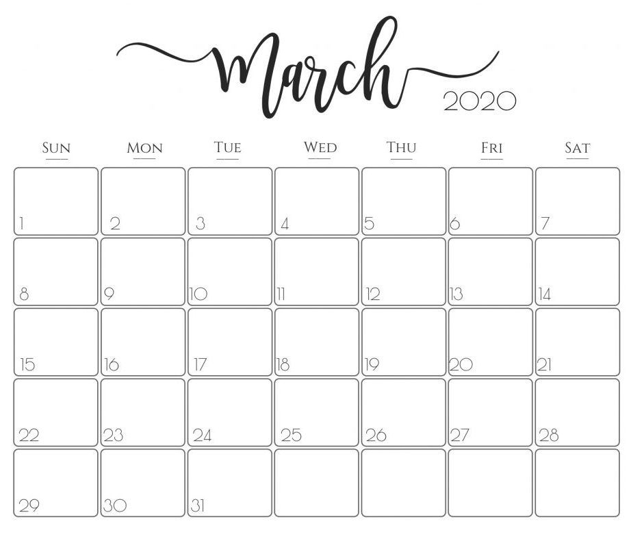 Cute March 2020 Calendar Calendar Printables March Calendar 