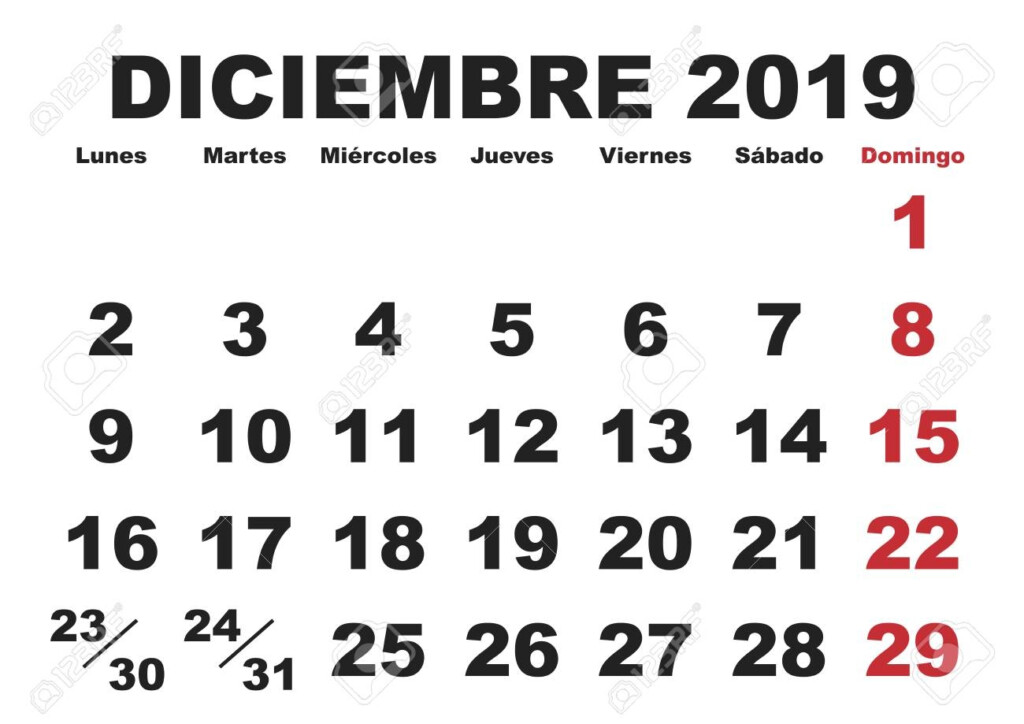 December 2019 Calendar In Spanish Qualads