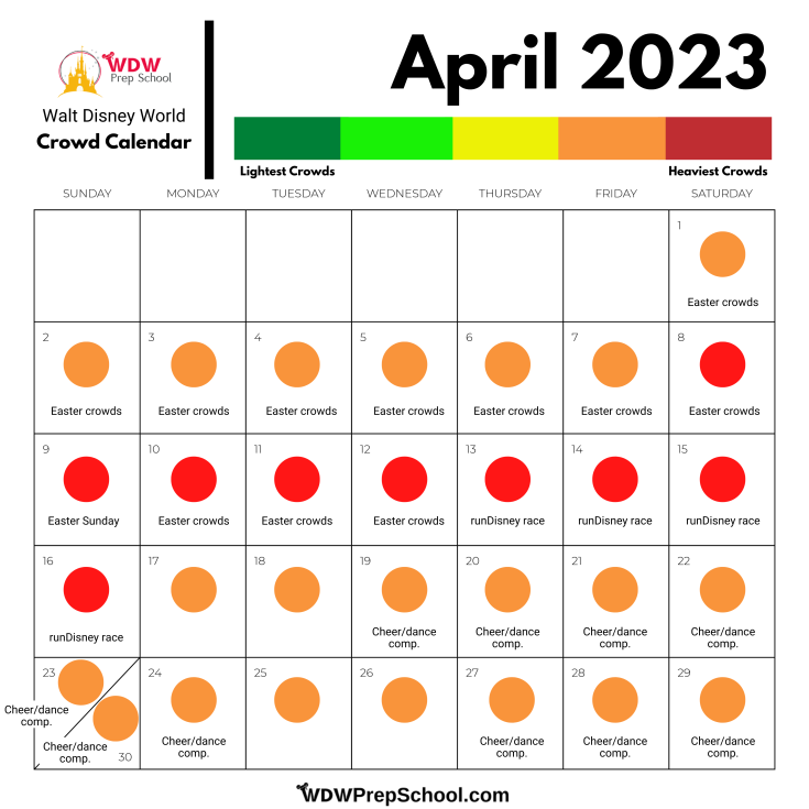 Disney World 2023 Crowd Calendar best Times To Go 