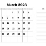 Download March 2023 Printable Calendar Blank Templates PDF