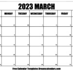 Download Printable March 2023 Calendars