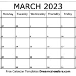 Download Printable March 2023 Calendars