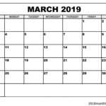 Empty Monthly Calendar Print Out