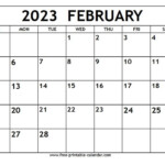 February 2023 Calendar Free printable calendar Free Printable