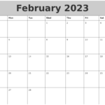 February 2023 My Calendar