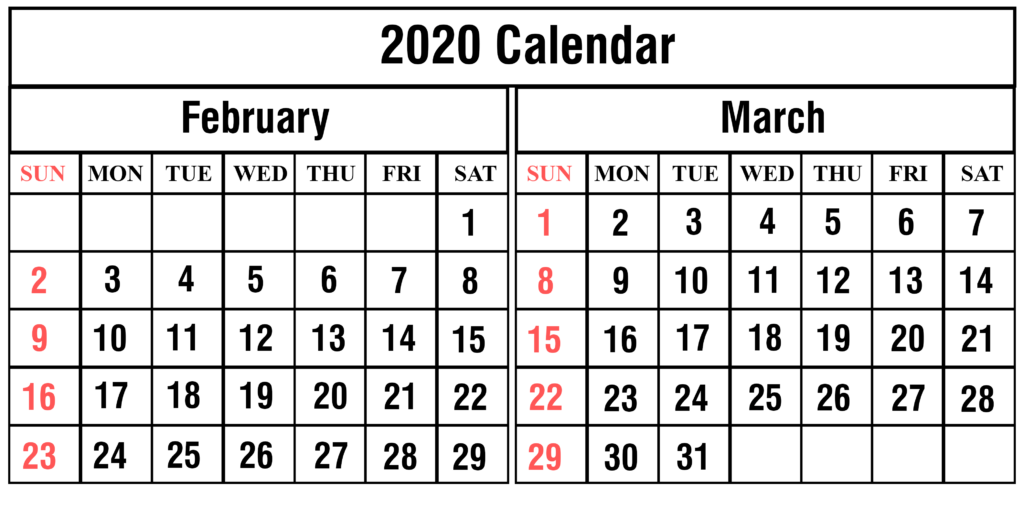 February March 2020 Calendar Quotes Of The Day Free Printable Calendar