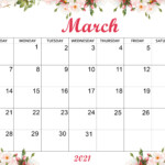 Free Download Cute March 2021 Calendar Desktop Wallpaper Printable