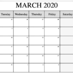 Free Editable March 2020 Calendar Monthly Fillable Template With Notes