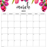 Free Floral March 2023 Calendar Printable CompanyPioneers Com