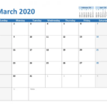 Free March 2020 Printable Calendar Template PDF Excel Word Best