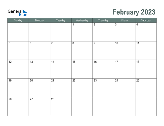 Free Printable Calendar February 2023